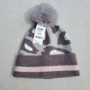 I.N.C Winter Sock Hat in Pink Gray Camo One Size